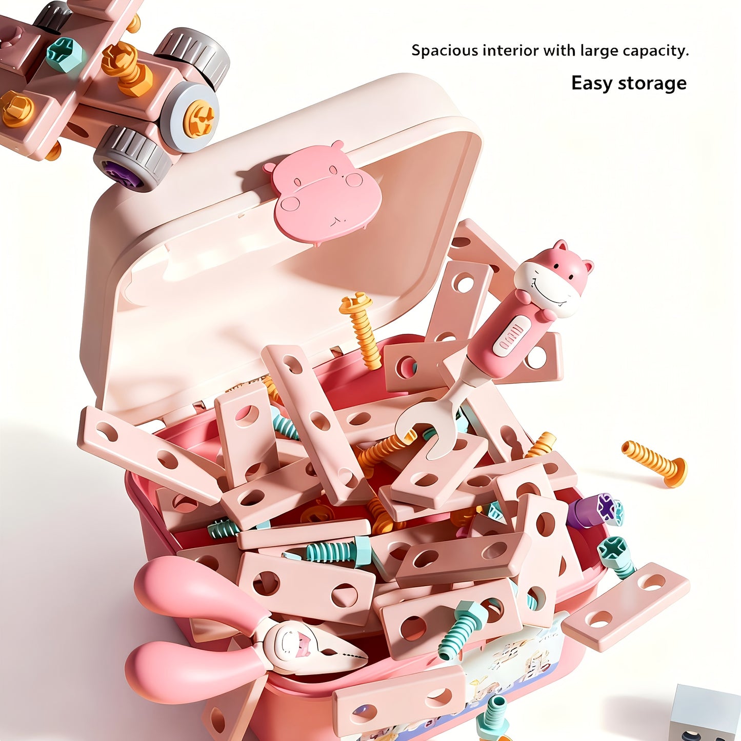 Kit de Ferramentas de Chave de Fenda para Brincadeira de Faz de Conta - Inclui Ferramentas de Desmontagem e Montagem, Parafusos e Kit de Reparo Simulado. Monte Livremente Diferentes Formas, Melhor Presente de Aniversário para Meninos, Presente de Halloween e Natal!