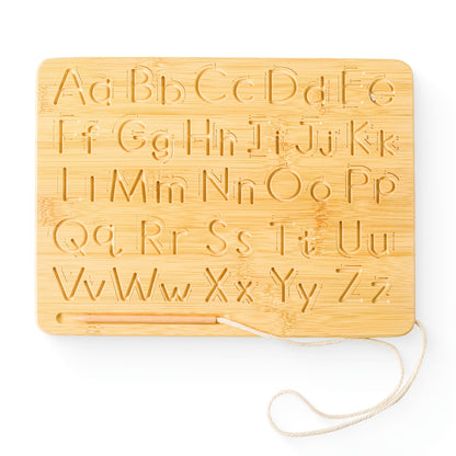 Placa Educativa de Madeira com Alfabeto e Números para Crianças Pequenas | Ferramenta de Aprendizagem Multifuncional com Letras e Números Ranurados | Cor Caqui | Inclui Cordão para Pendurar | Ideal para o Desenvolvimento da Infância | Presente Perfeito para Natal, Halloween, Aniversários, Brincadeiras Educacionais | Placa de Alfabeto Gravada | Feita com Cuidado