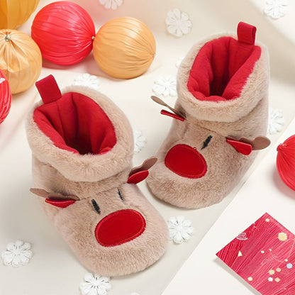 Discover the Cozy Reindeer Baby Booties for a warm and joyful winter. Perfect for first steps. Available at Toosly.