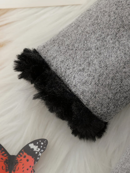 Casaco de Inverno para Bebé Menina com Detalhe de Renda e Laço - Jaqueta com Capuz Forrado em Fleece Macio, Abotoamento Frontal, Punhos Fofos, Quente e Aconchegante para Outono/Inverno, Perfeito para Aniversários e Ocasiões Especiais, Casaco de Bebé Menina, Roupa Infantil de Estação, Roupa de Bebé Elegante, Botões de Pressão Duráveis