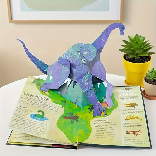 Enciclopédia Interativa de Dinossauros 3D com Mecanismo Pop-Out - Mecanismo 3D e Fatos Educativos sobre Dinossauros, Páginas Pop-Out com T-Rex, Estegossauro, Velociraptor - Presente de Aniversário/Natal (Para Todas as Idades) -