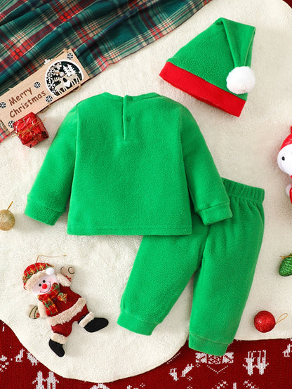 Discover the Cozy Christmas Elf Outfit for Kids. Perfect for warmth and festive fun. Ideal for ages 0-3. Toosly: care and safety in every detail.