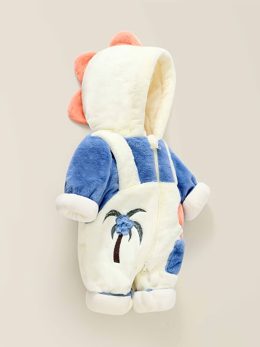 Macacão de Inverno com Forro - Macacão de Escalada com Capuz Macio e Cobertura Total, Traje de Desenho Animado Fofo, Roupa Durável para Clima Frio (Neutro, Equipamento e Sessão de Fotos)