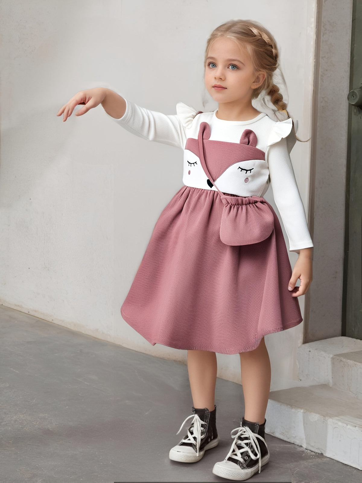 Discover the Charming Long Sleeve Bunny Dress for Girls. Perfect for joyful outings, combining comfort and style. Shop at Toosly.
