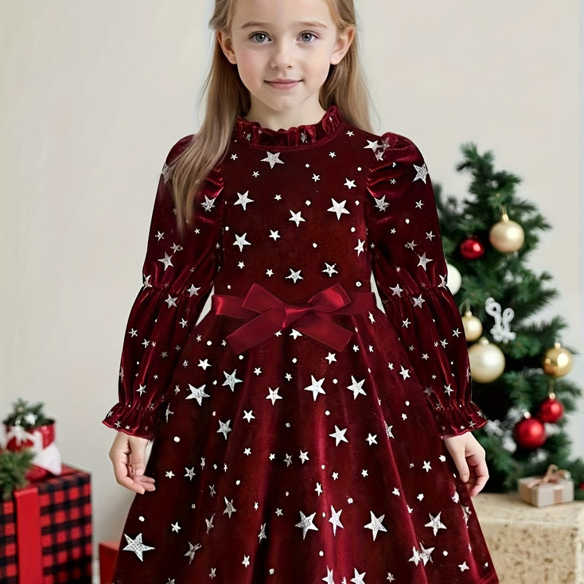 Discover the Starry Velvet Dress for girls. Soft, elegant, and perfect for any occasion. Ideal for parents seeking comfort and style.