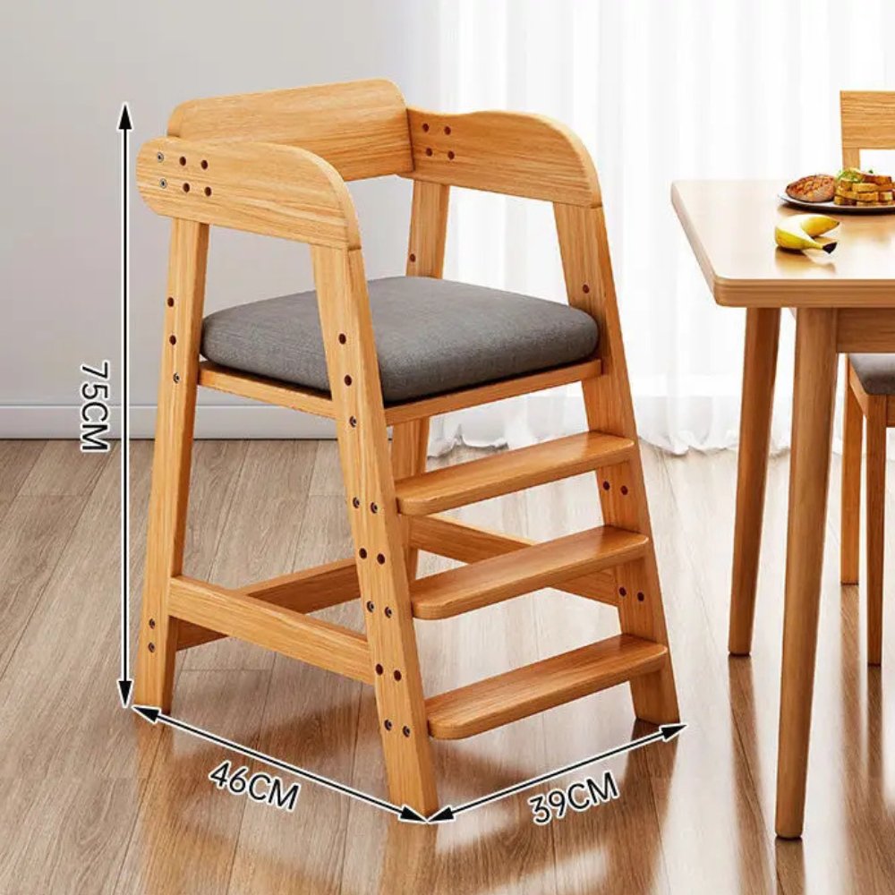 Adjustable montessori wooden kids chair for dining and study. Safe, ergonomic, and durable design that grows with your child in comfort and style.
