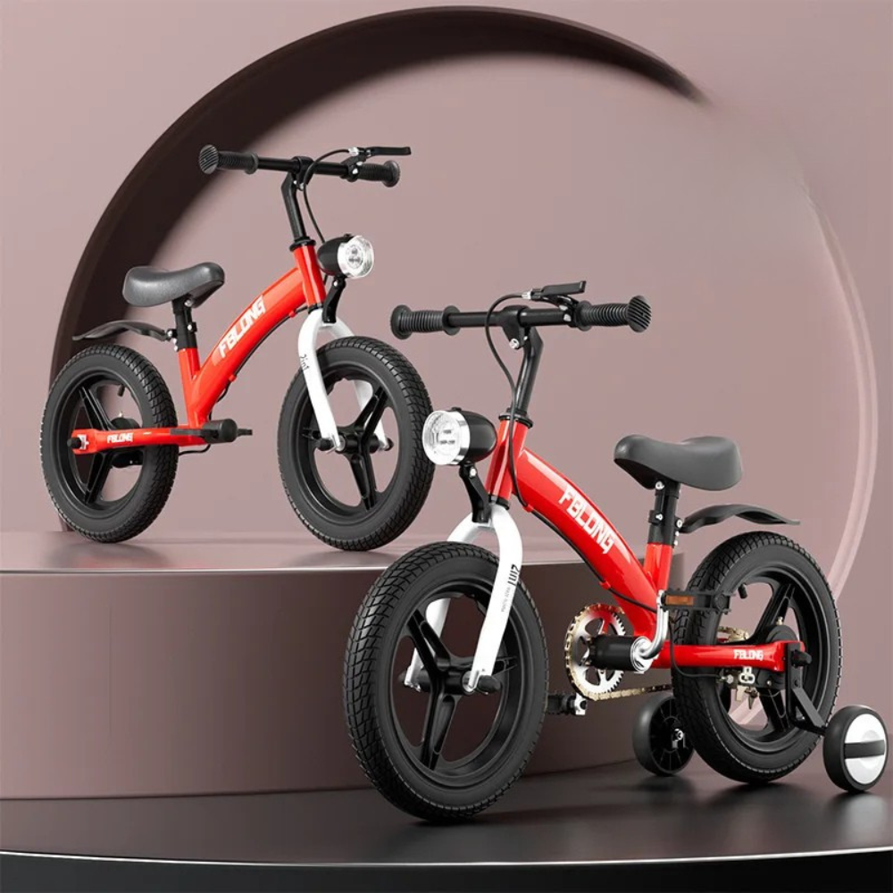 2-in-1 kids balance and pedal bike. Lightweight aluminum frame, safe brakes, and 12” wheels—perfect for ages 1–6 learning to ride with confidence.
