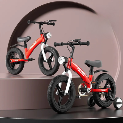 2-in-1 kids balance and pedal bike. Lightweight aluminum frame, safe brakes, and 12” wheels—perfect for ages 1–6 learning to ride with confidence.